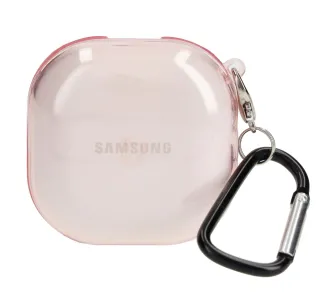 Etui na słuchawki Bizon Case Headphone Clear do Samsung Galaxy Buds Live / Pro / Buds2 / Buds2 Pro Przeźroczysty-Różowy