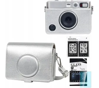 Zestaw LoveInstant LI00454 etui+szkło+naklejki do Instax Mini Evo Srebrny