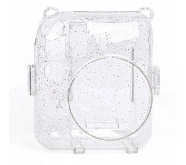 Pokrowiec LoveInstant Case do FujiFilm Fuji INSTAX Mini 12 + Naklejki i Kieszeń na Zdjęcia / Krówka / Brokat