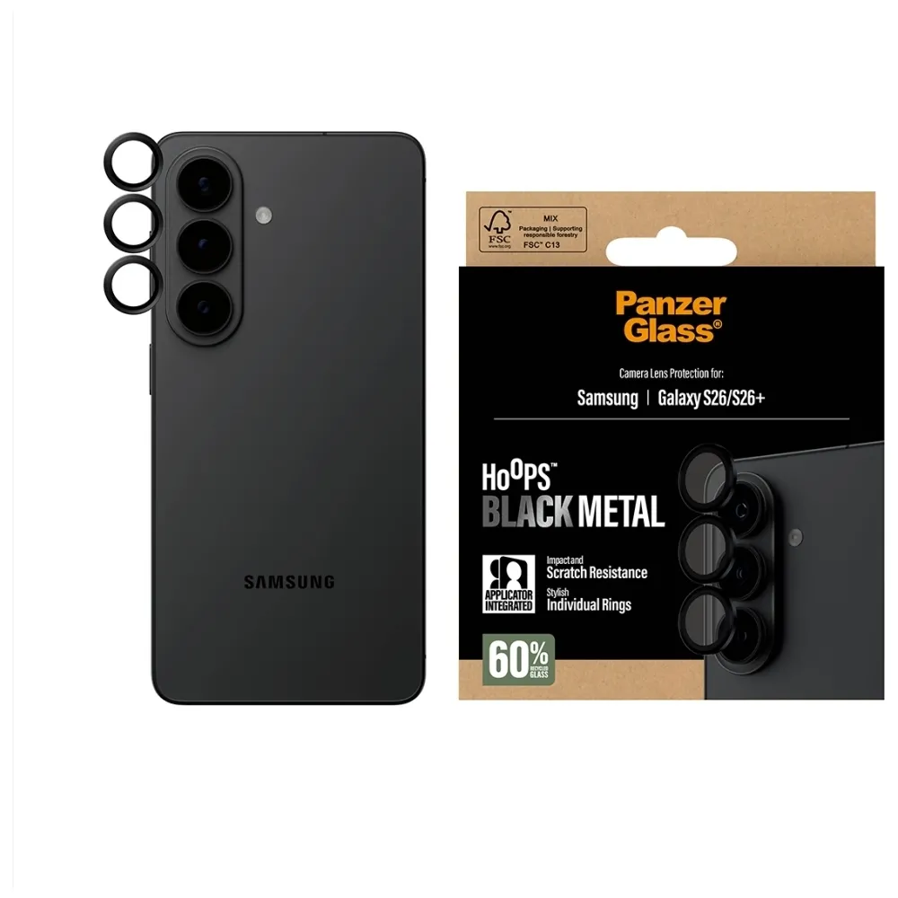 Szkło hartowane PanzerGlass Hoops Lens Protector do Galaxy S26/S26+ Czarny