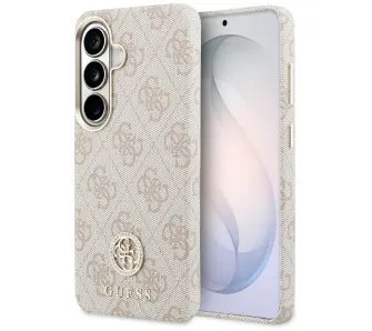 Etui Guess 4G Rhinestone Round Logo MagSafe do Galaxy S26 Różowy