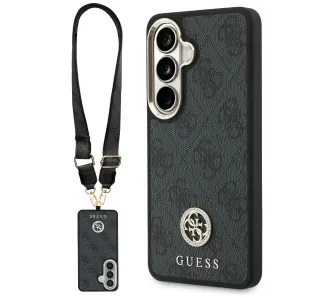 Etui Guess 4G Big Rhinestone Triangle Strap MagSafe do Galaxy S26 Czarny