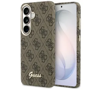 Etui Guess 4G Script MagSafe do Galaxy S26 Brązowy