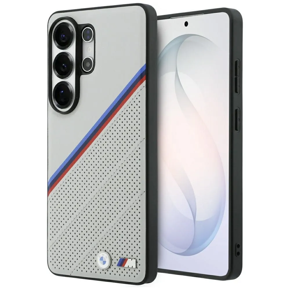 Etui BMW Tricolor Metal Logo MagSafe do Galaxy S26 Ultra Szary