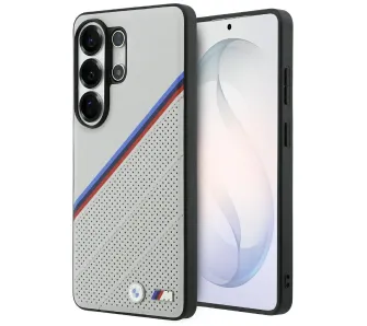 Etui BMW Tricolor Metal Logo MagSafe do Galaxy S26 Ultra Szary