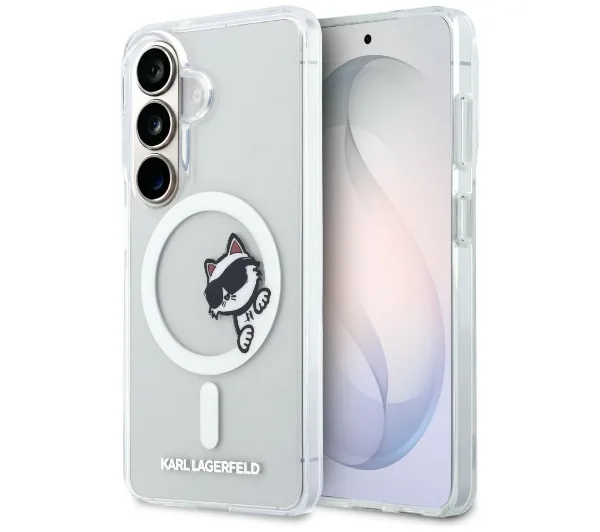 Etui KARL LAGERFELD IML Peekaboo Choupette MagSafe do Samsung Galaxy S26 Przezroczysty