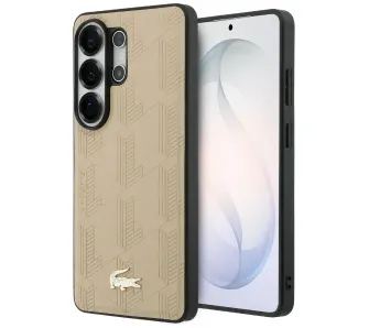 Etui Lacoste Nomograme Gold Logo MagSafe do Galaxy S26 Ultra Beżowy