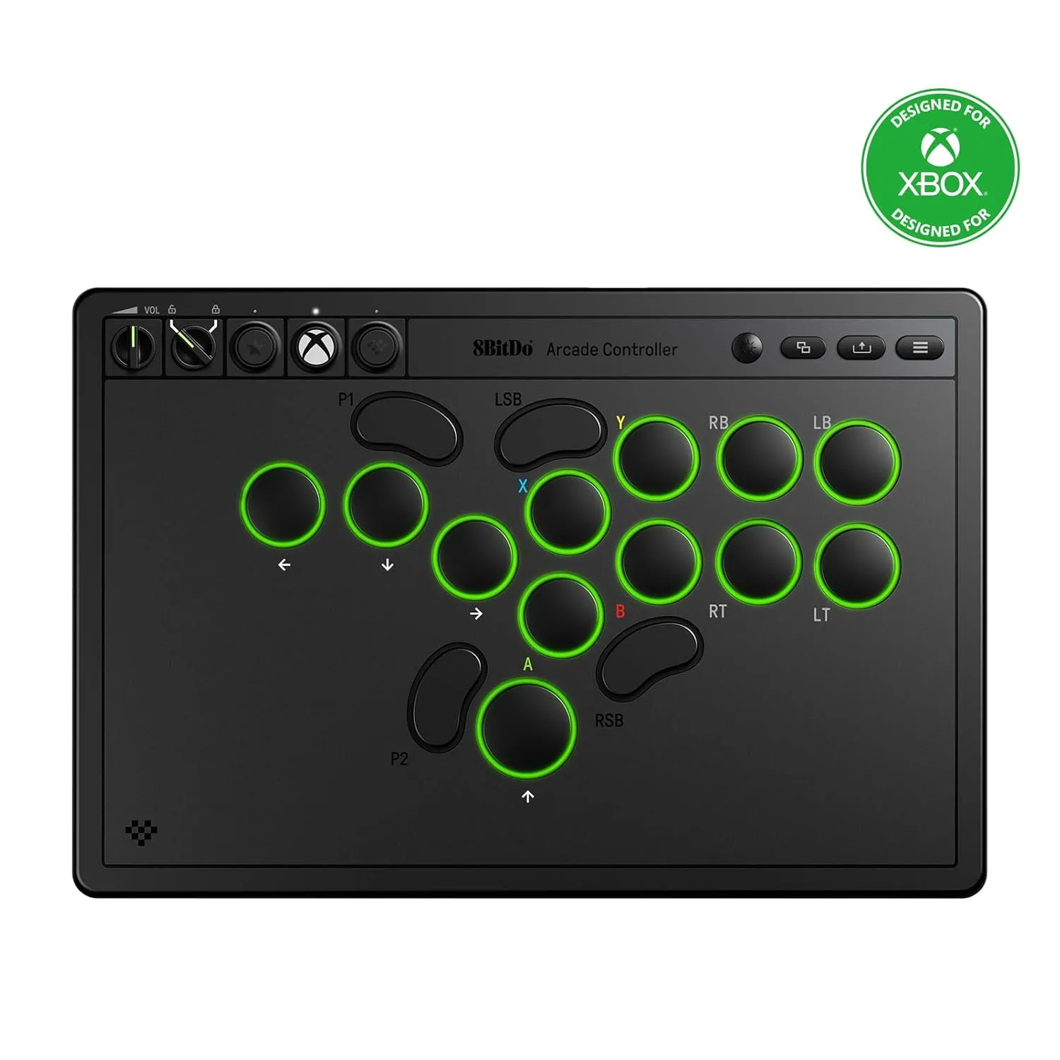Kontroler 8BitDo All-Button Arcade Controller do PC, Xbox Bezprzewodowy Czarny