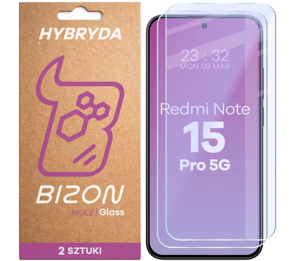 Bizon elastyczne Glass Mule Duo do Xiaomi Redmi Note 15 Pro 4G / 5G 2 sztuki