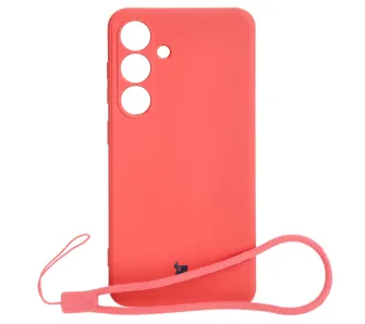 Etui Bizon Silicone Sq do Galaxy S24 Różowo-Czerwony