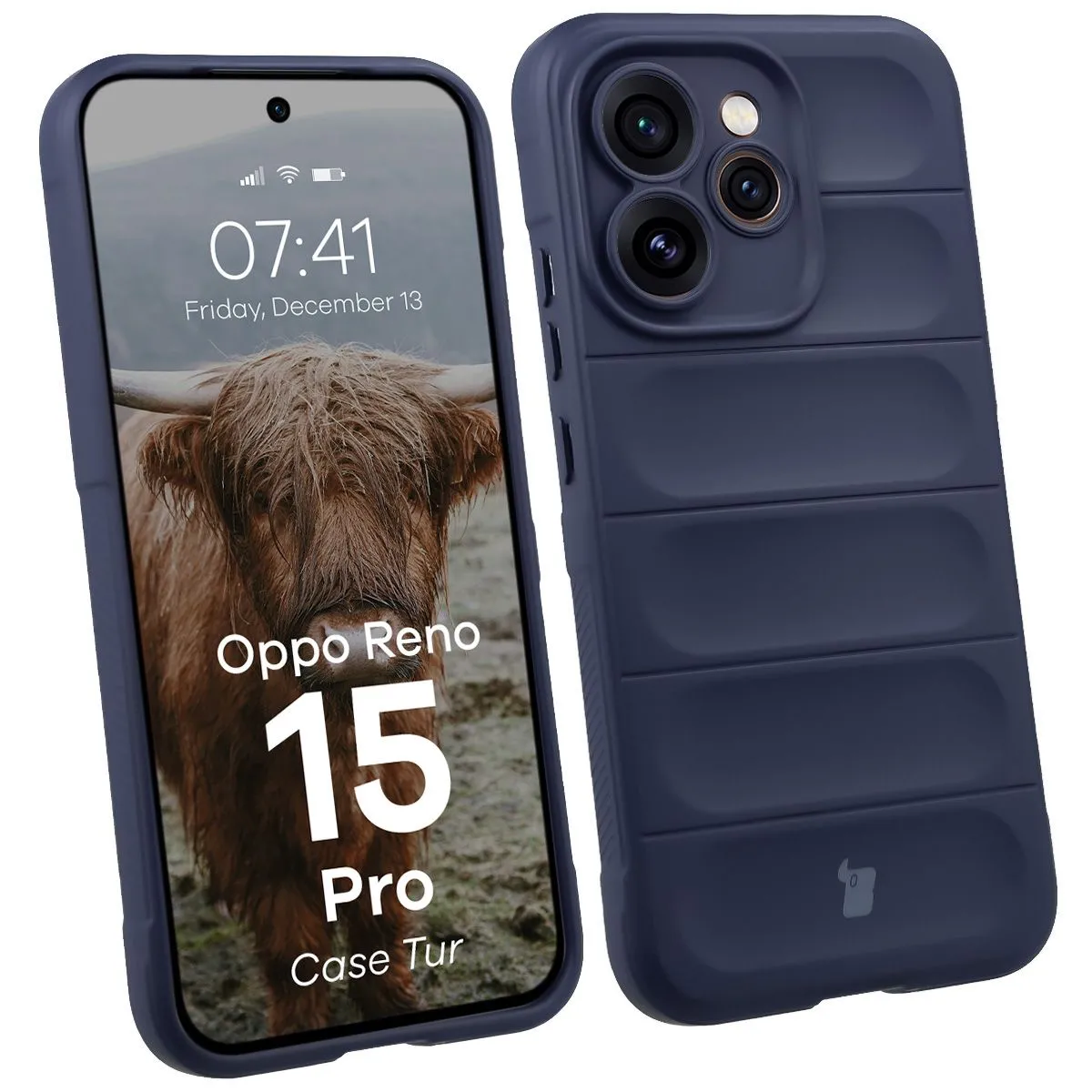 Etui Bizon Tur do Oppo Reno 15 Pro Granatowy