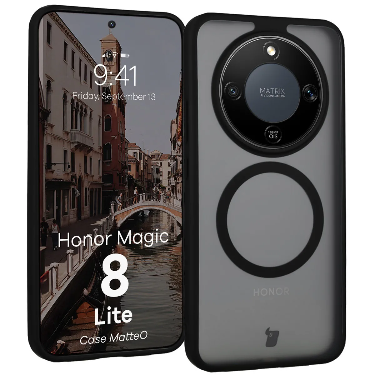 Etui Bizon MatteO do Honor Magic8 Lite Czarny
