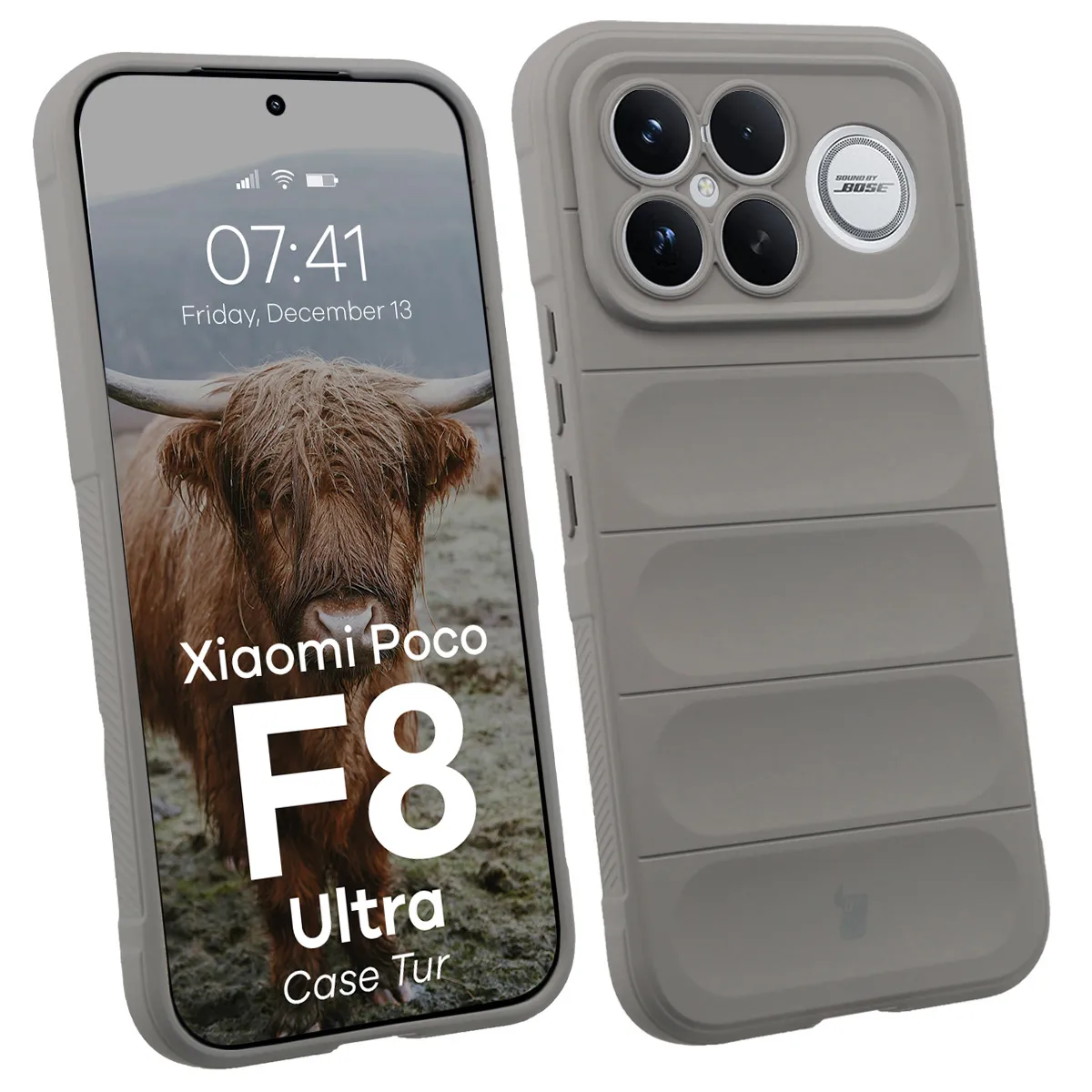 Etui Bizon Tur do Xiaomi POCO F8 Ultra Jasnoszary