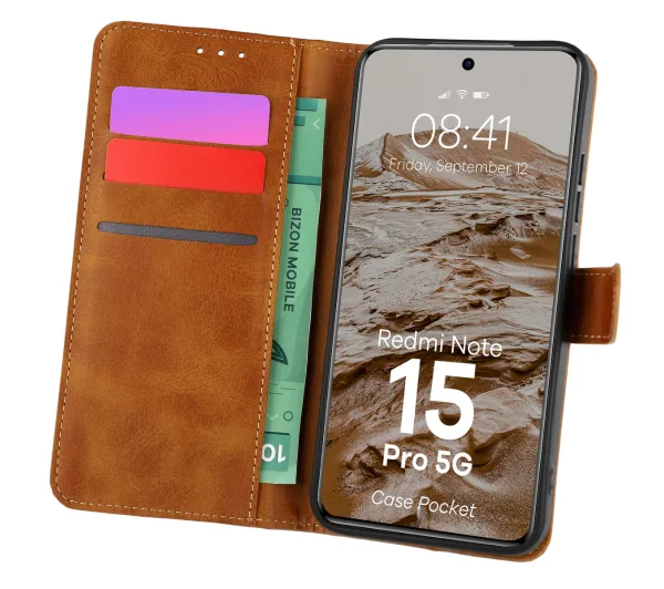 Bizon Pocket do Xiaomi Redmi Note 15 Pro 5G Brązowy