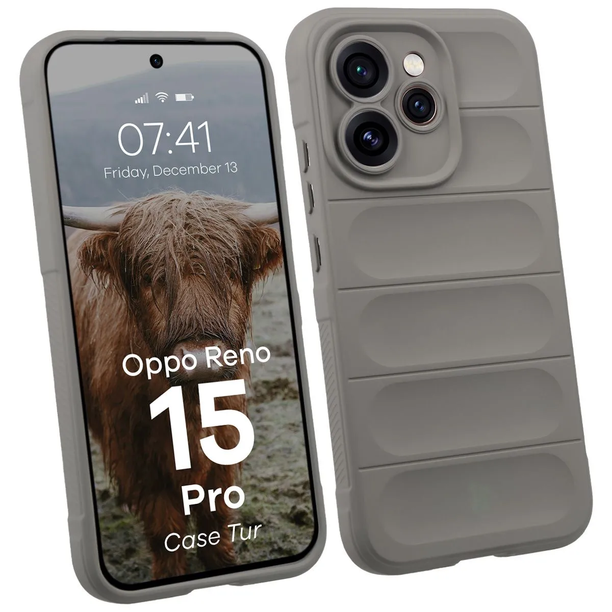 Etui Bizon Tur do Oppo Reno 15 Pro Jasnoszary