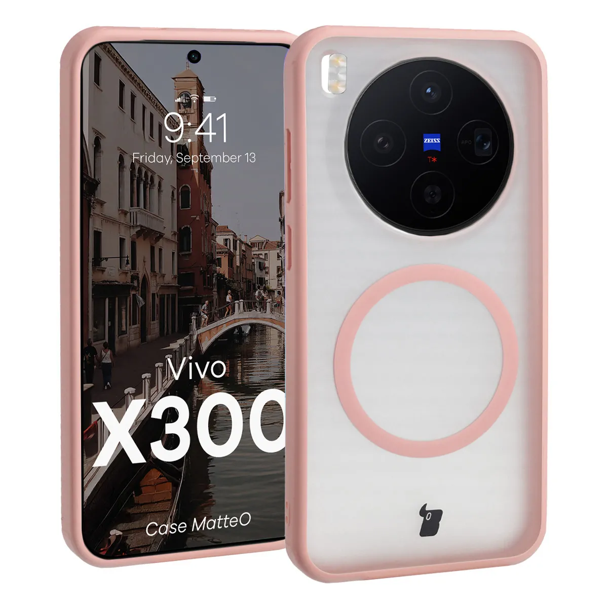 Etui Bizon MatteO do Vivo X300 Jasnoróżowy