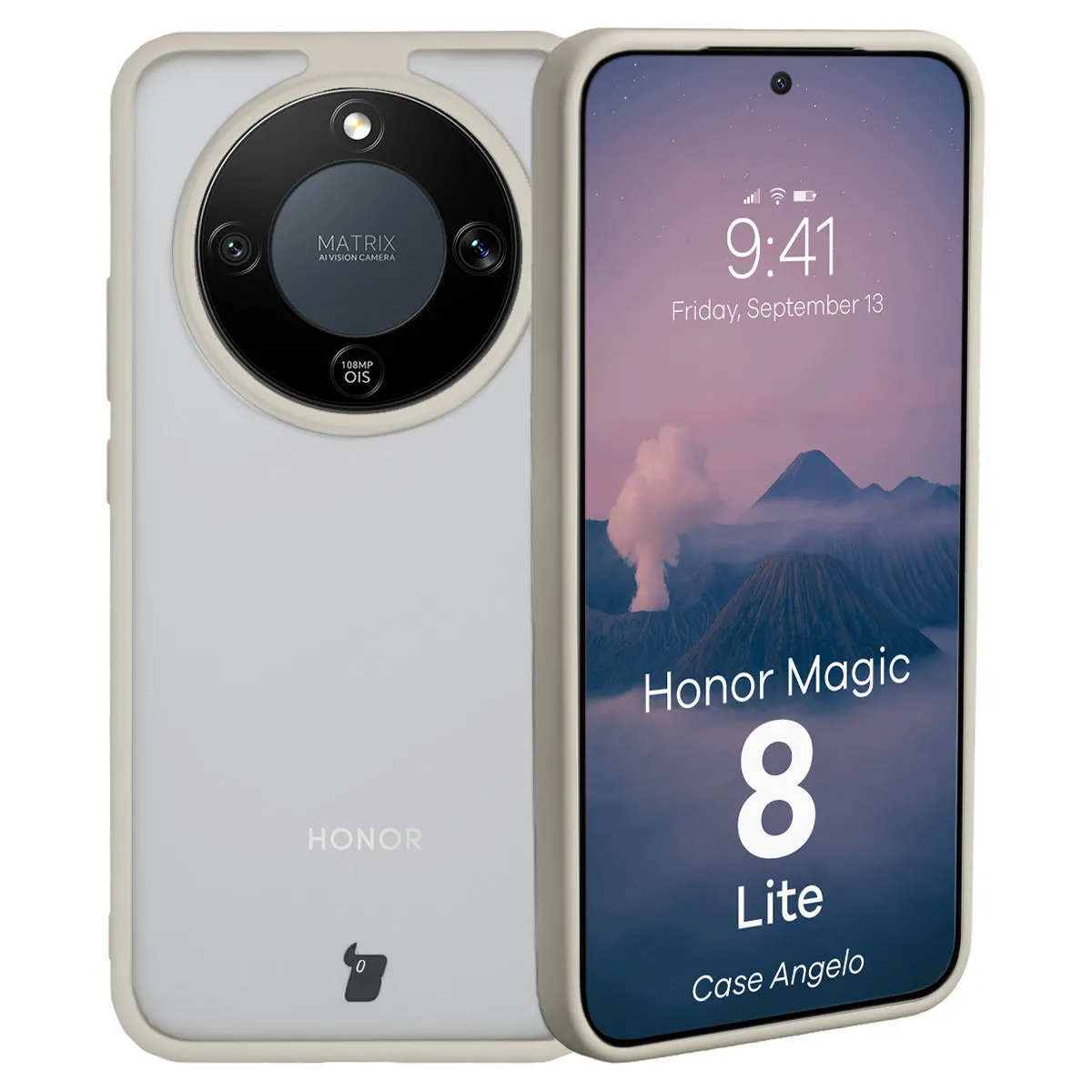 Etui Bizon Angelo do Honor Magic8 Lite Beżowy
