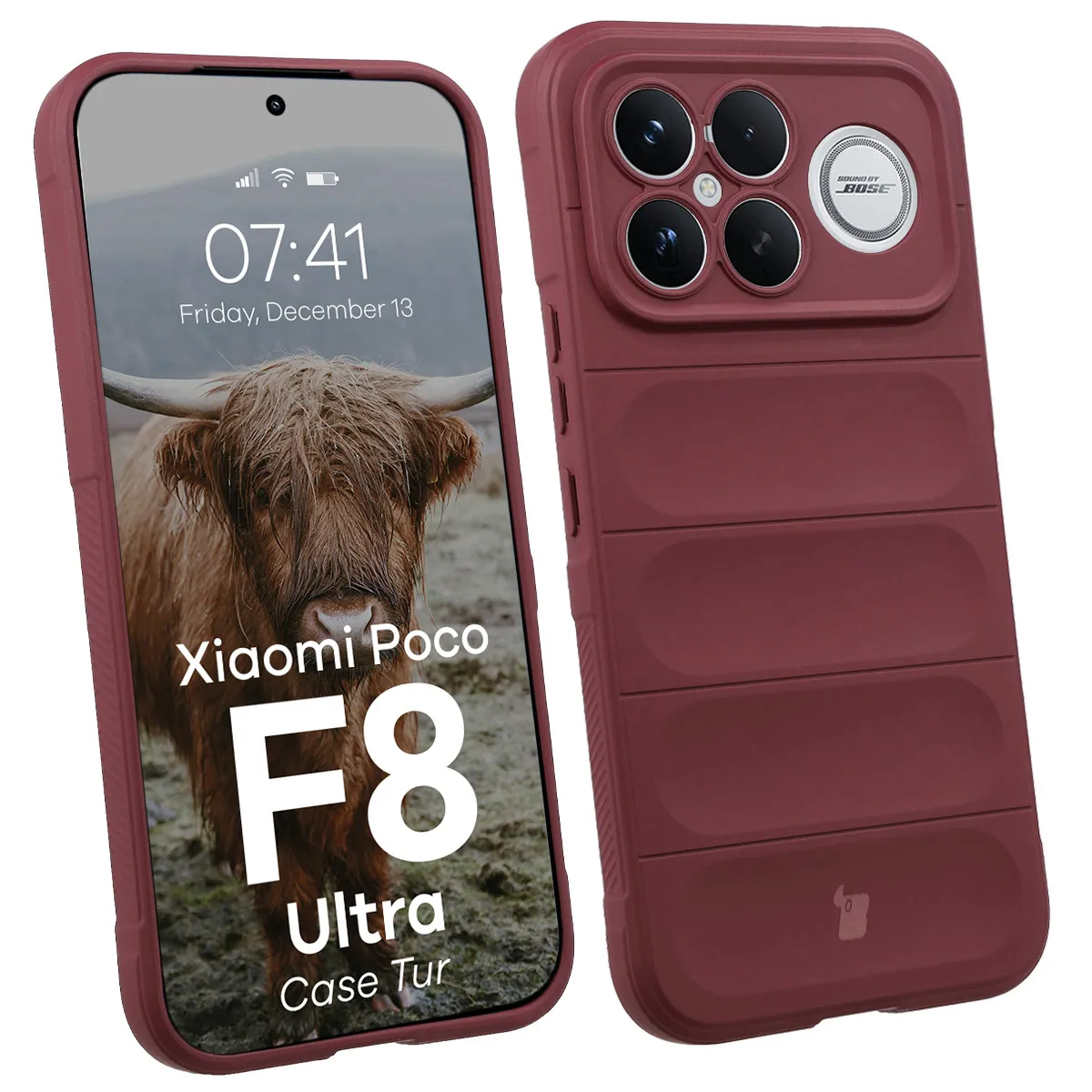 Etui Bizon Tur do Xiaomi POCO F8 Ultra Ciemnofioletowy