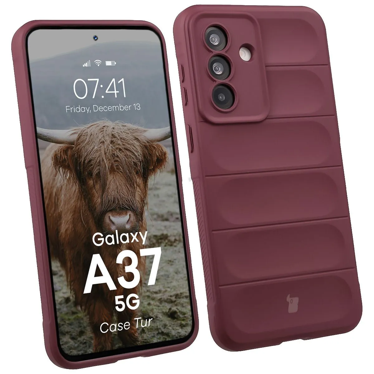 Etui Bizon Tur do Galaxy A37 5G Ciemnofioletowy