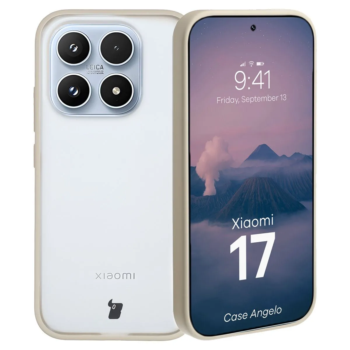 Etui Bizon Angelo do Xiaomi 17 Beżowy