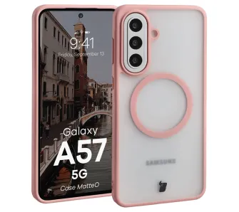 Etui Bizon MatteO do Galaxy A57 5G Jasnoróżowy