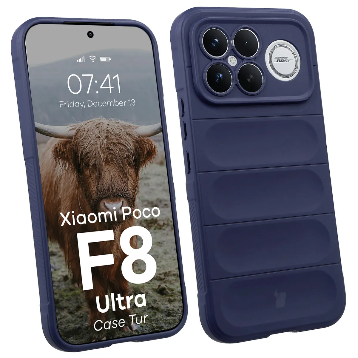 Etui Bizon Tur do Xiaomi POCO F8 Ultra Granatowy