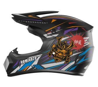 Kask Kamikaze AKC202 Ninja L Czarno-pomarańczowy