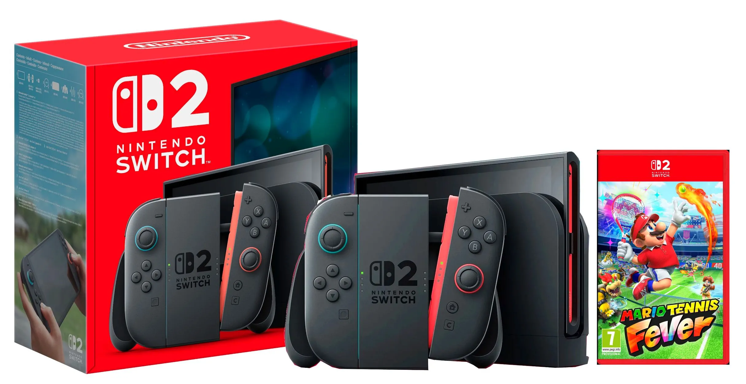 Konsola Nintendo Switch 2 Joy-Con Czarny + Mario Tennis Fever