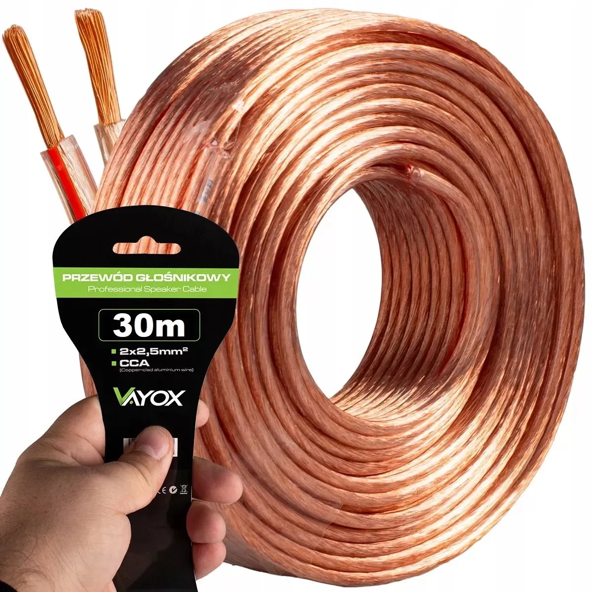 Kabel głośnikowy Vayox VA0227-30 2x2,5mm 30m