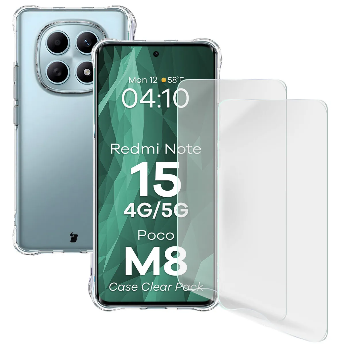 Szkło hartowane Bizon Case Clear Pack do Xiaomi Redmi Note 15 / POCO M8 5G Przezroczysty