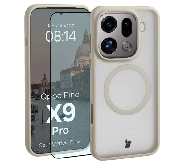 Bizon MatteO Pack do Oppo Find X9 Pro Beżowy