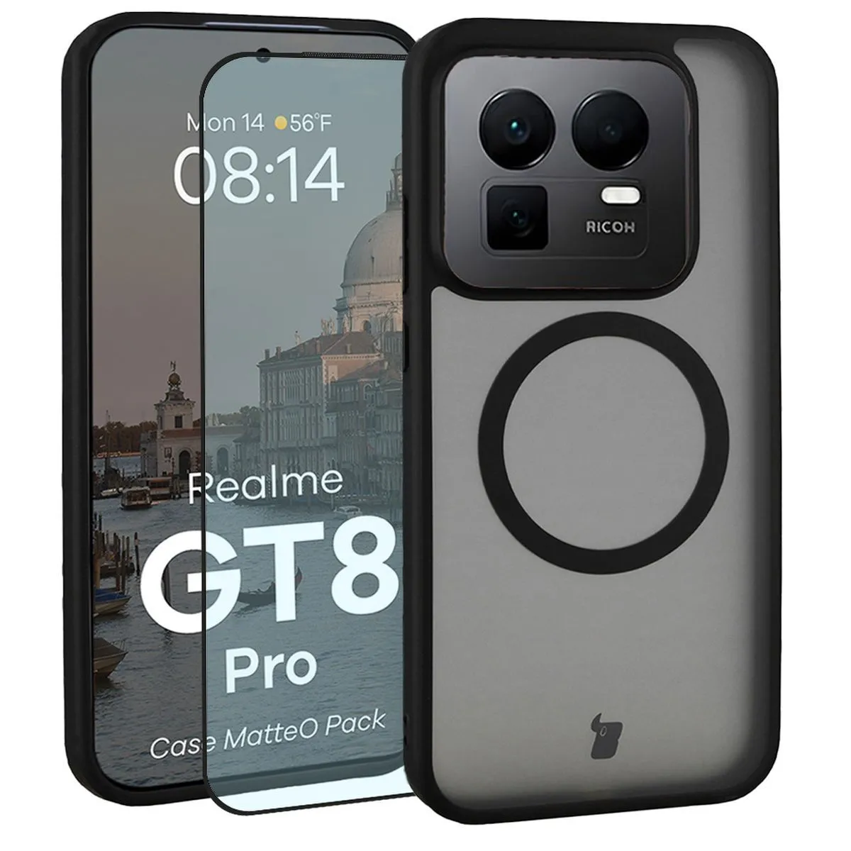 Szkło hartowane Bizon MatteO Pack do Realme GT 8 Pro Czarny