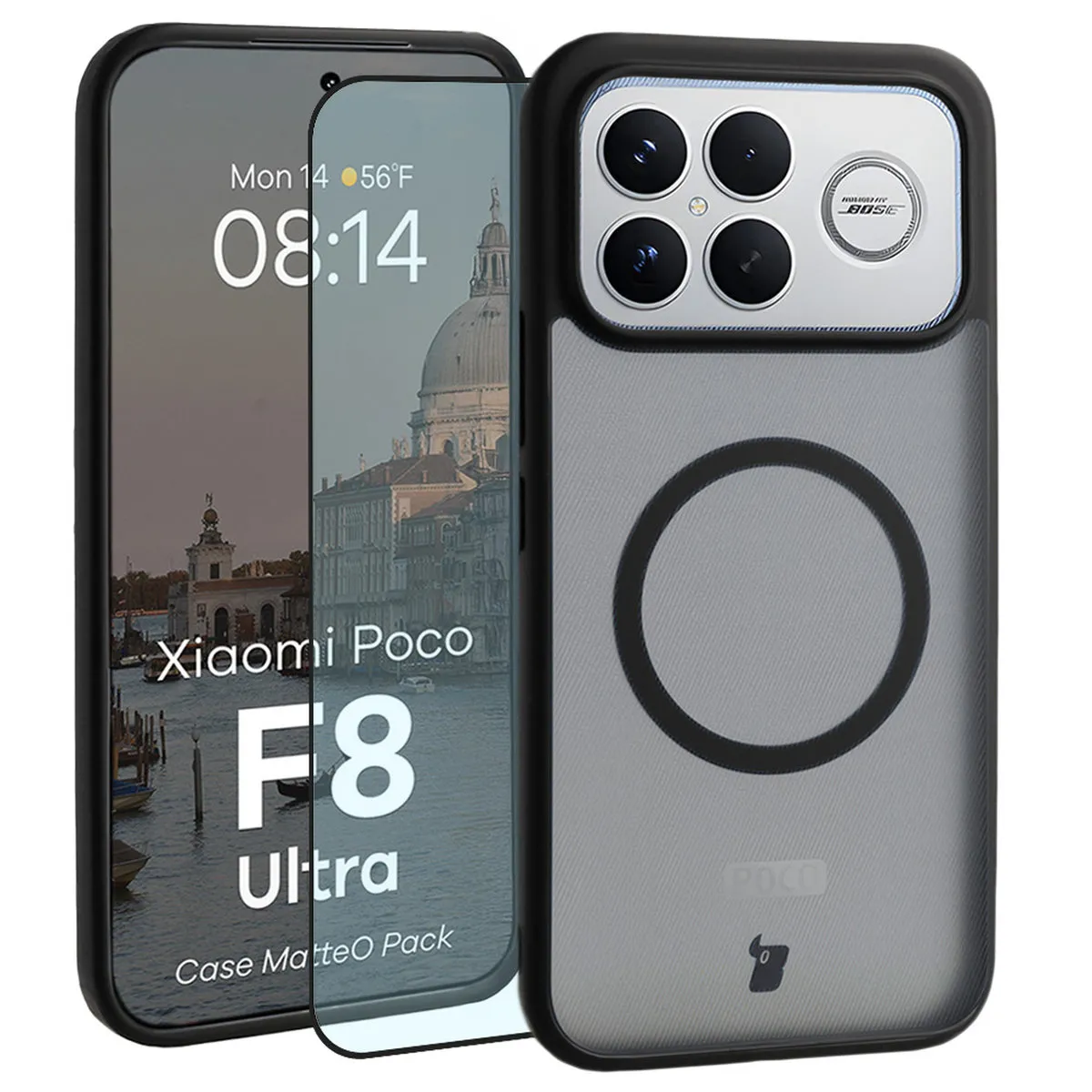 Szkło hartowane Bizon MatteO Pack do POCO F8 Ultra Czarny