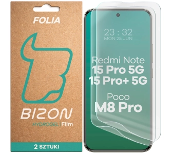 Folia hydrożelowa Bizon na ekran Film Hydrogel Front Duo do Xiaomi Redmi Note 15 Pro 5G /15 Pro Plus 5G / POCO M8 Pro 5G 2 sztuki