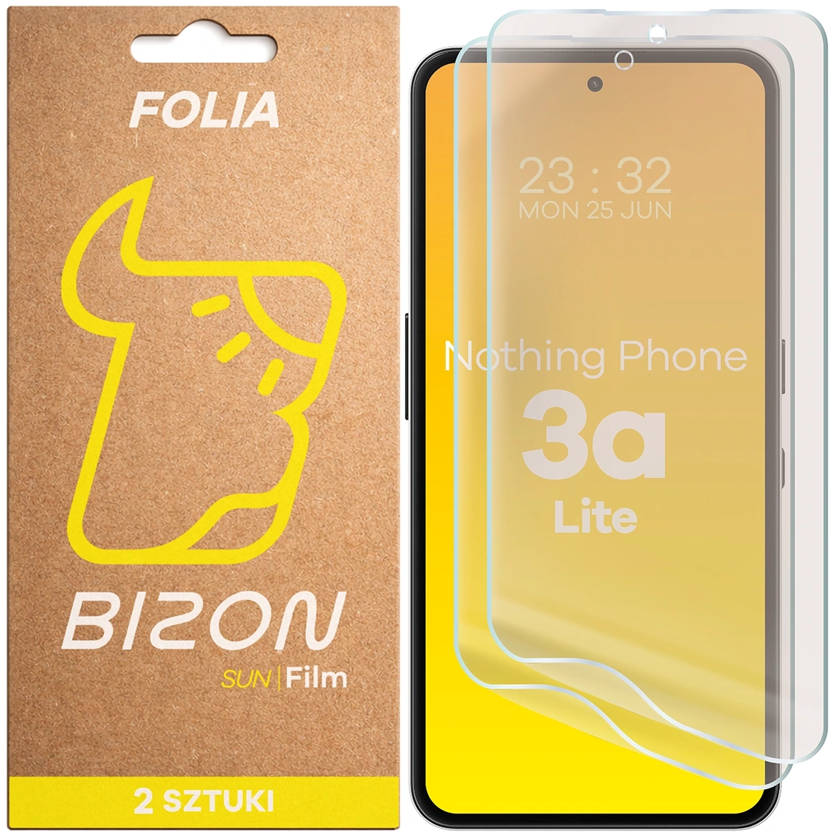 Folia ochronna Bizon matowa Film Sun Duo do Nothing Phone 3a Lite 2 sztuki