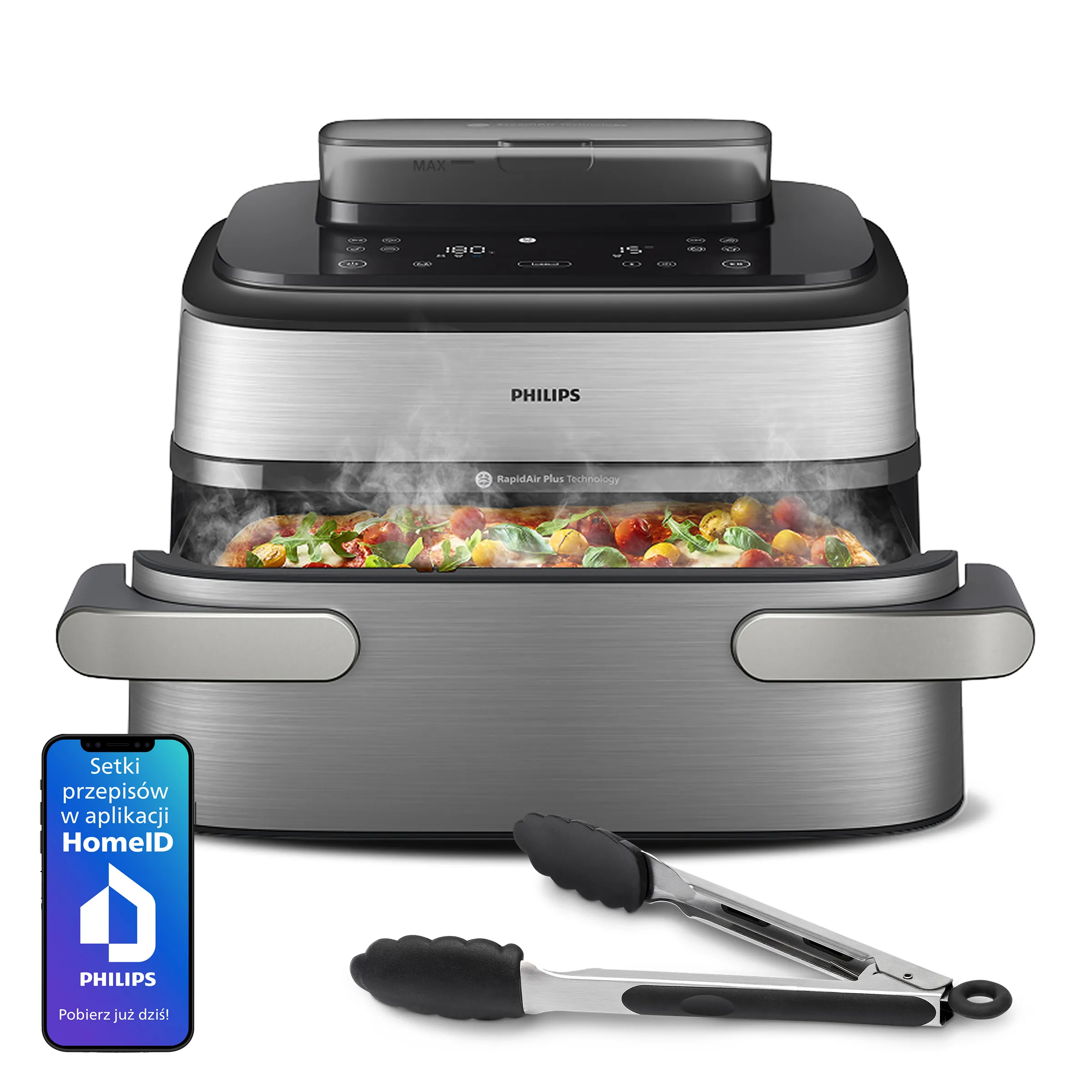 Air fryer Philips Ovi Ultra Megabasket NA565/02 2750W 9,5l Aplikacja mobilna
