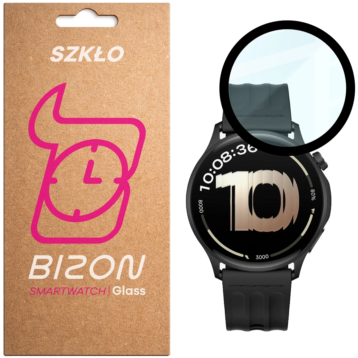 Szkło hybrydowe Bizon Glass Watch Edge Hybrid do OnePlus Watch Lite 45 mm