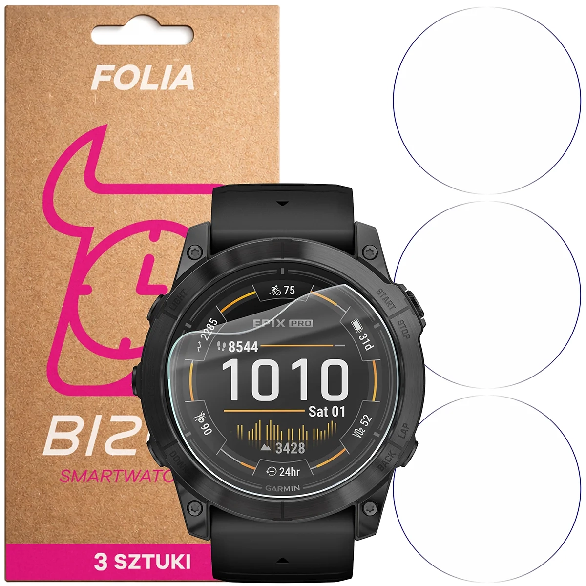 Folia hydrożelowa Bizon Watch Film HydroFlex do Garmin Epix Pro 2 gen. 51 mm