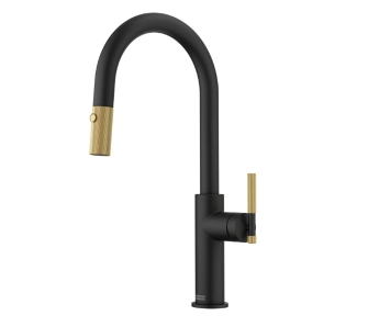 Bateria Franke Maris Stripes J pull-out Czarny mat/złoto Mosiądz