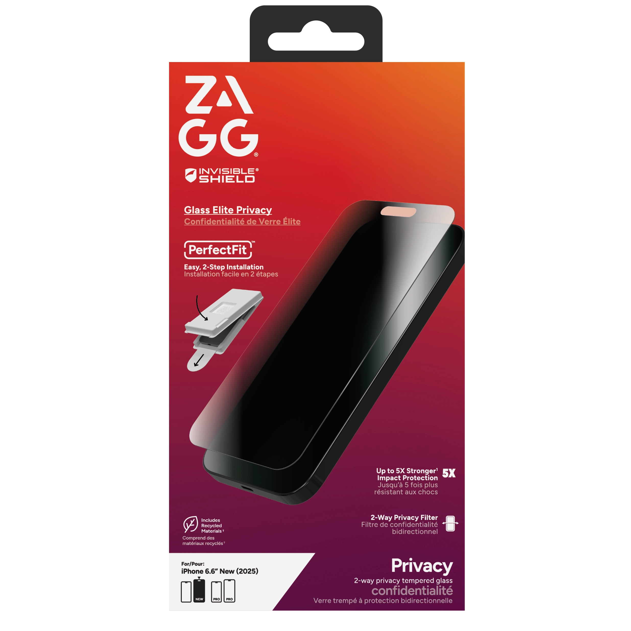 Szkło hartowane Zagg Elite Privacy do iPhone Air