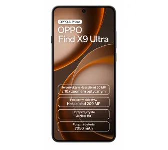 Smartfon OPPO Find X9 Ultra 12/512GB 6,82" 144Hz 200Mpix Czarny