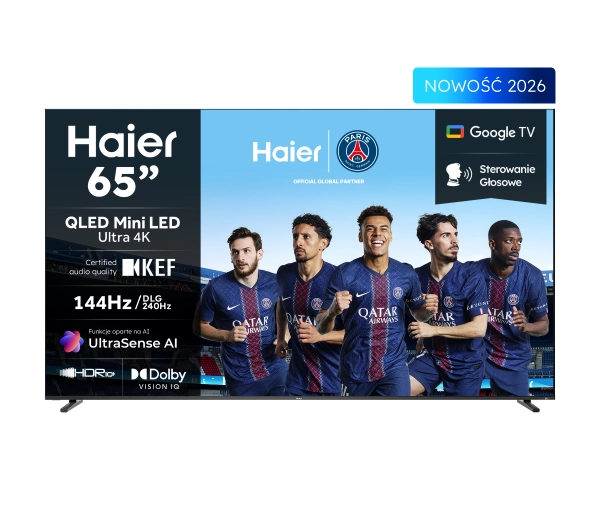 Haier H65M92FUX 65" QLED Mini LED Ultra 4K 144Hz GoogleTV Dolby Vision Dolby Atmos HDMI 2.1 DVB-T2