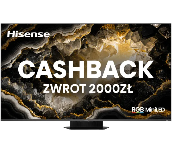 Hisense 75UR9S 75" MiniLED RGB 4K 180Hz Smart TV Funkcje AI Dolby Vision Dolby Atmos DTS X HDMI 2.1 DVB-T2