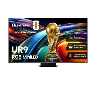 Hisense 75UR9S 75" MiniLED RGB 4K 170Hz Smart TV Funkcje AI Dolby Vision Dolby Atmos DTS X HDMI 2.1 DVB-T2