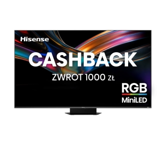 Telewizor Hisense 75UR9S 75" MiniLED RGB 4K 180Hz Smart TV Funkcje AI Dolby Vision Dolby Atmos DTS X HDMI 2.1 DVB-T2