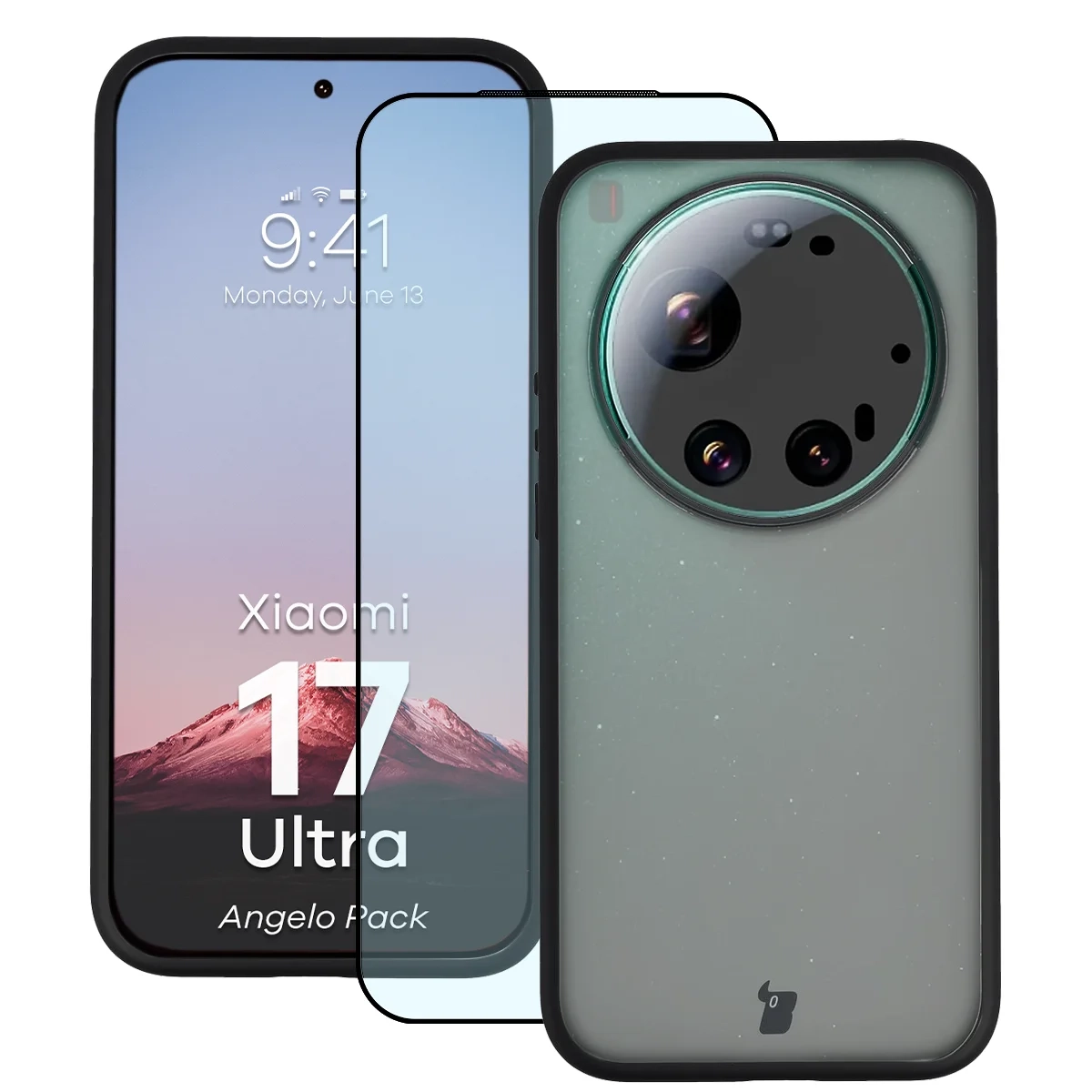 Szkło hartowane Bizon Angelo Pack do Xiaomi 17 Ultra Czarny