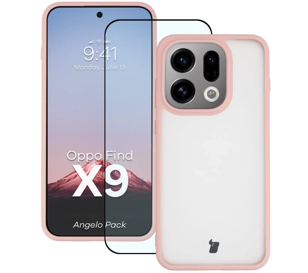 Bizon Angelo Pack do Oppo Find X9 Jasnoróżowy