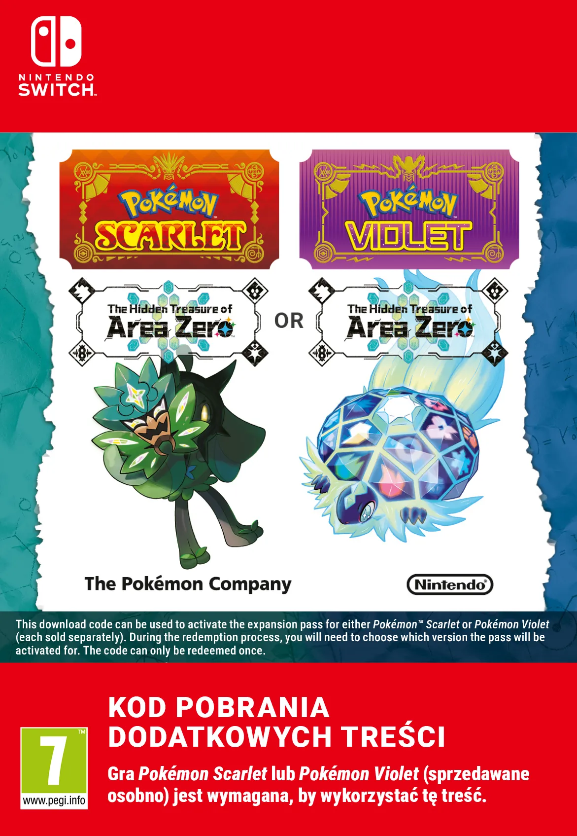 Pokemon Scarlet Expansion Pass DLC Nintendo Switch [Bon Aktywacyjny}