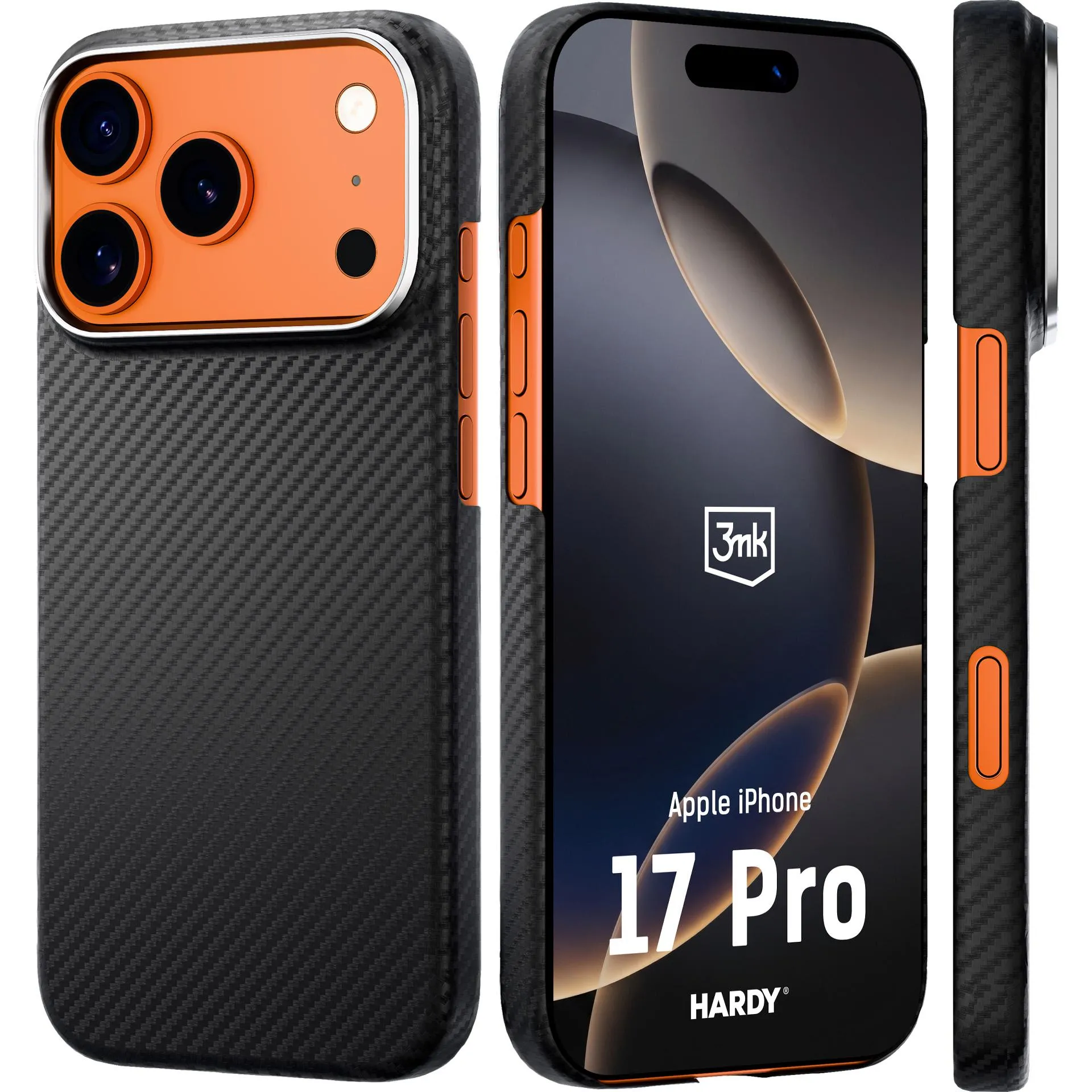 Etui 3mk Hardy Aramid MagCase do iPhone 17 Pro Czarny