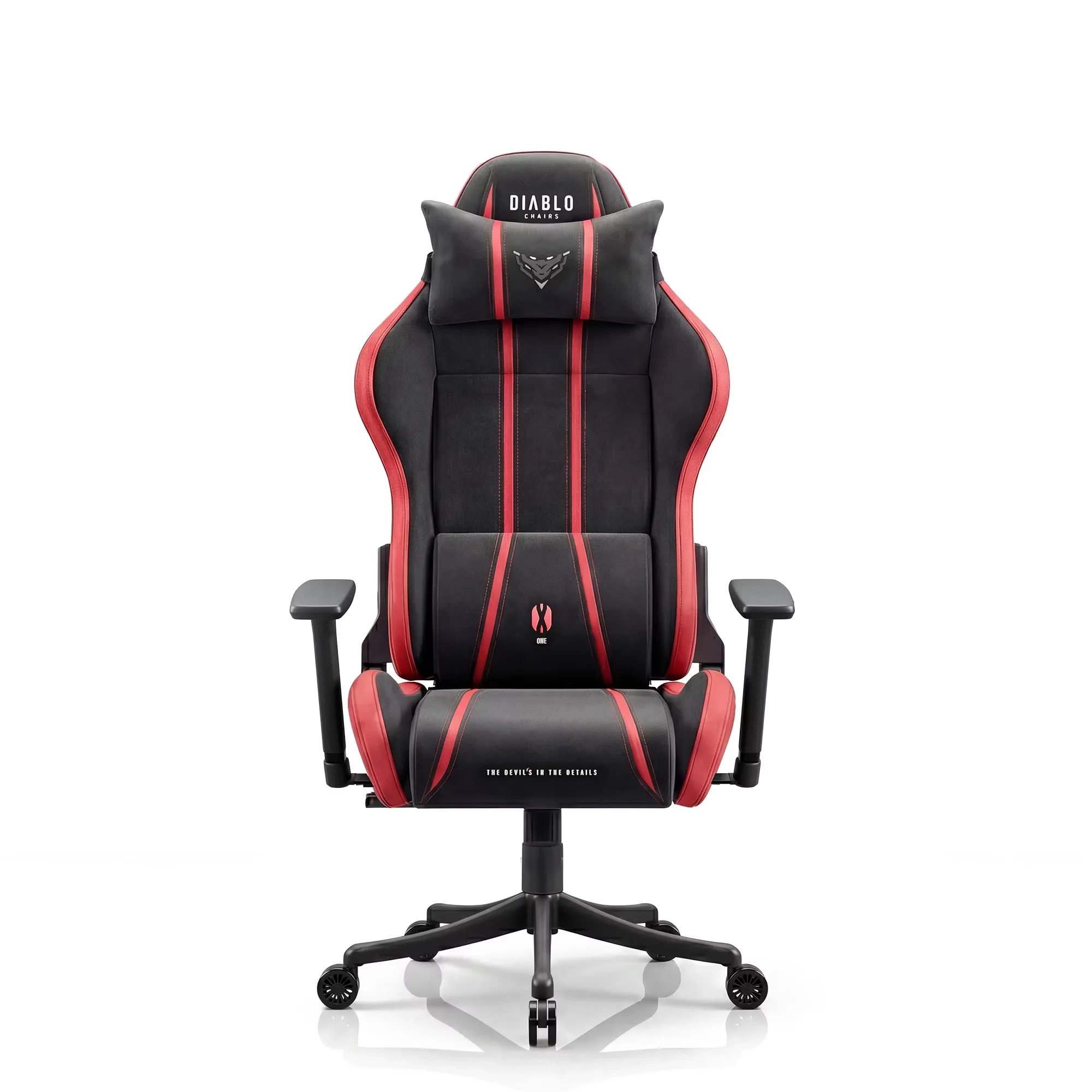 Fotel Diablo Chairs X-One 2.0 Small Bloody Mery Gamingowy do 90kg Tkanina Czarno-Czerwony